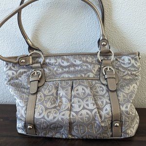 Giani Bernini Front Buckle Signature Satchel (Metallic Champagne)